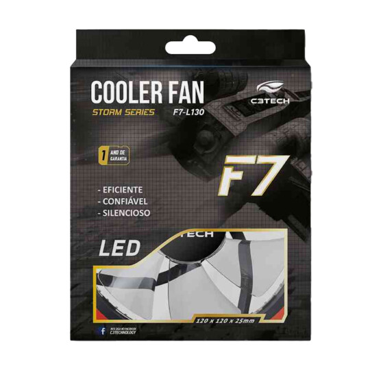 Cooler FAN C3Tech Storm 12CM 30 LED Vermelho - F7-L130RD