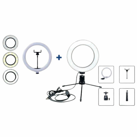 Kit com 2 Ring Light Iluminador Led 10 e 6 Polegadas - OR-PL610