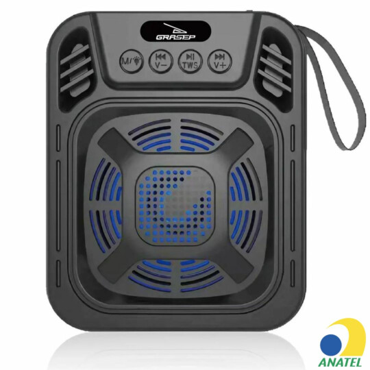 Caixa de Som Bluetooth 10W Portátil TWS Rádio FM USB GRASEP - D-S3145