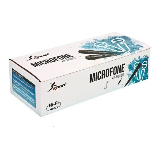 Microfone Dinâmico Unidirecional com Fio KNUP - KP-M0001