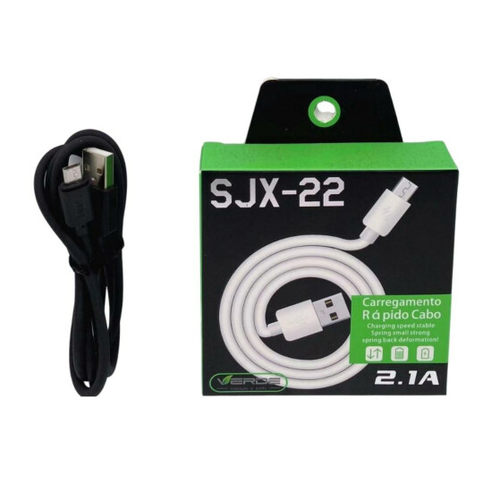 Cabo Micro USB V8 Turbo 2.1A 1 Metro Verde - SJX-22