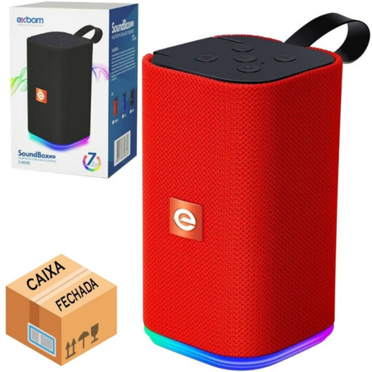 CAIXA FECHADA 30 UNIDADES Caixa de Som Bluetooth Multimídia FM/SD/AUX/USB Led RGB 03452 EXBOM CS-M31BTL