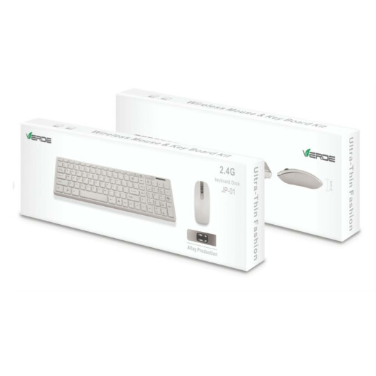 Kit Teclado e Mouse Sem Fio Keyboard Dock Verde - JP-01