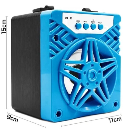 Caixa De Som Bluetooth Portatil Usb Radio FM Grasep - SPK-02