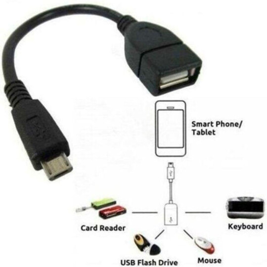 Cabo Adaptador OTG Micro USB V8 Macho para USB Fêmea Verde - ZJT-MC5P-OTG