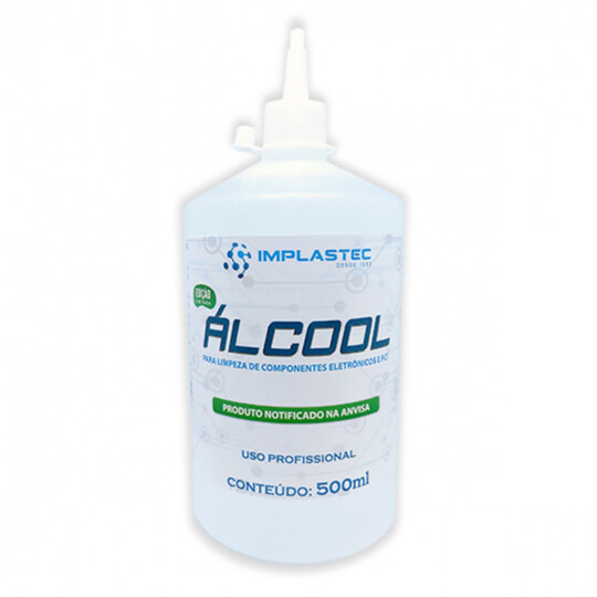 Álcool Para Limpeza De Componentes Eletrônicos e PCI 500ml 99,8% Implastec - PCI-500ML