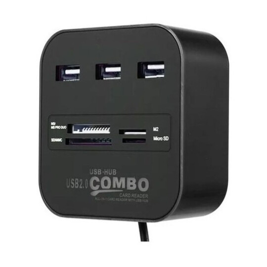 Hub 3 Portas Usb 2.0 e Leitor de Cartões SD Knup - HB-T58