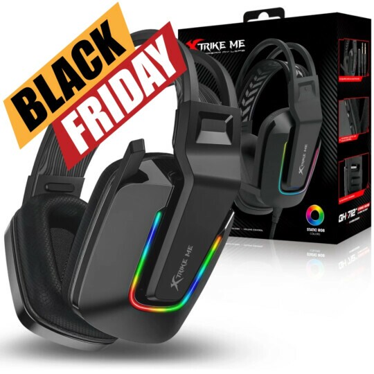 Headset Gamer com Fio Over-ear RGB Xtrike-ME GH-712 Preto 