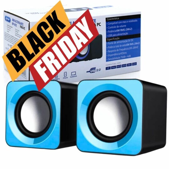 Mini Caixa de Som para Computador Usb P2 Knup - KP-609