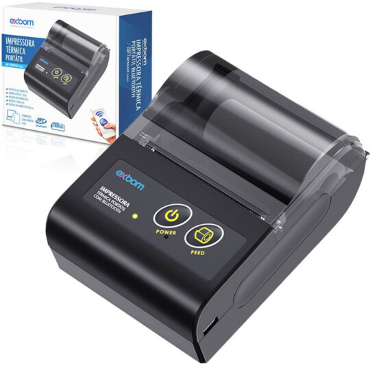 Mini Impressora Térmica Bluetooth Portátil Bateria de Lition EXBOM - IMP-TMP80ABT mini