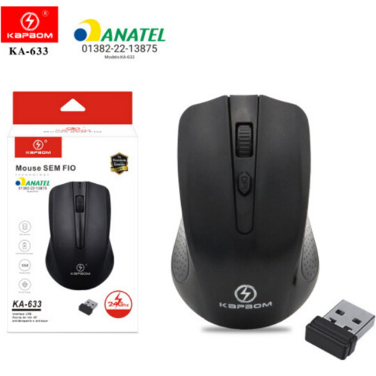 Mouse sem Fio Wireless 2.4Ghz Usb Kapbom - KA-633