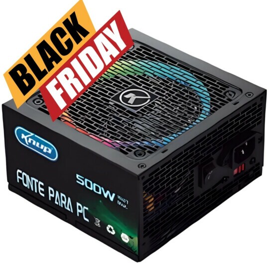 Fonte Atx 550w Real Gamer Pc Cooler 12cm RGB KP-CB206