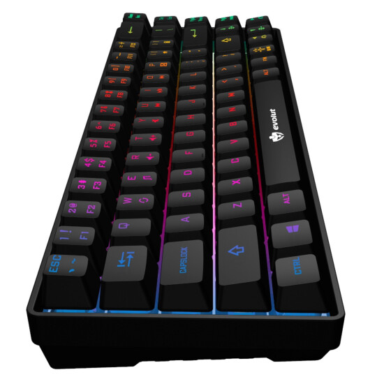 Mini Teclado Gamer FAY Semi Mecânico com Fio Usb e Iluminação Led RGB EVOLUT - EG211