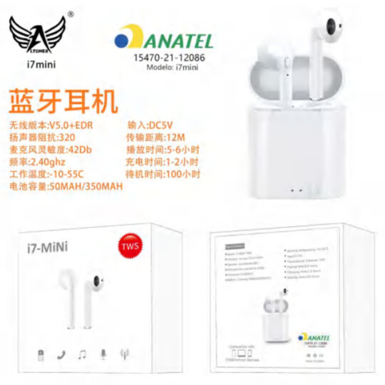 Fone De Ouvido Bluetooth Sem Fio I7 Mini 