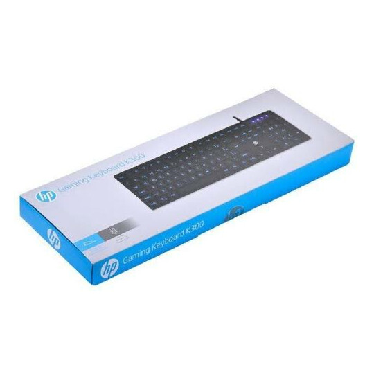 Teclado Gamer Hp Usb Membrana Com Iluminação Led Preto - K300