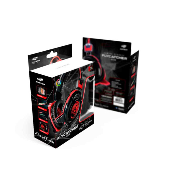 Headset Gamer C3Tech com Microfone e Led Flycatcher - PH-G10BK
