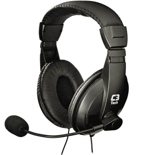Fone Headset com Microfone C3Tech Voicer Comfort - PH-60BK