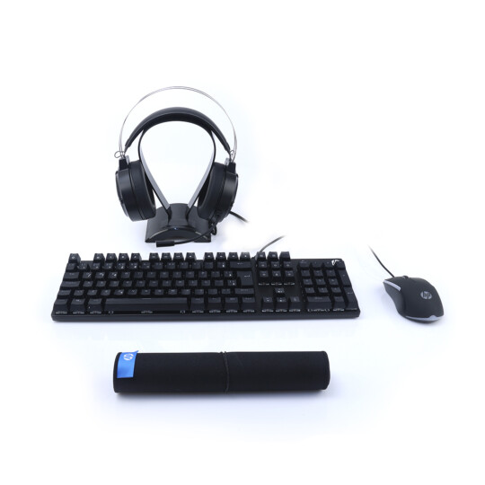 Kit Gamer PRO HP 4 em 1 ABNT2, Led RGB, Preto - GM3000 