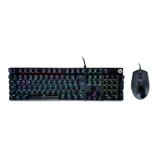 Kit Teclado + Mouse Gamer HP Usb Membrana Preto - GM300