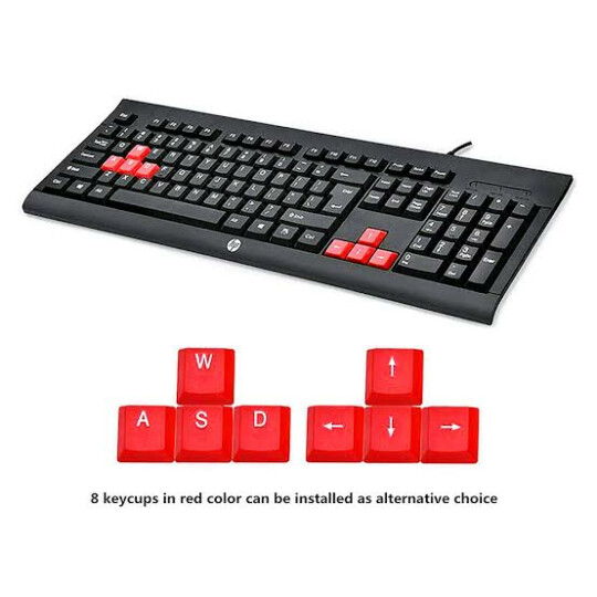 Kit Teclado + Mouse Gamer HP Usb Membrana Preto - KM100