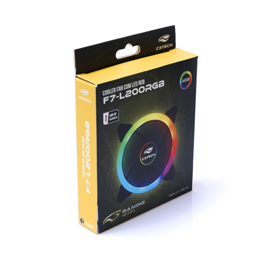 Cooler Fan C3Tech 12cm LED RGB Multi Cores - F7-L200RGB