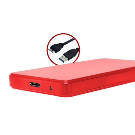 Case C3Tech para HD Externo 2.5' Usb 3.0 Vermelho - CH-300RD