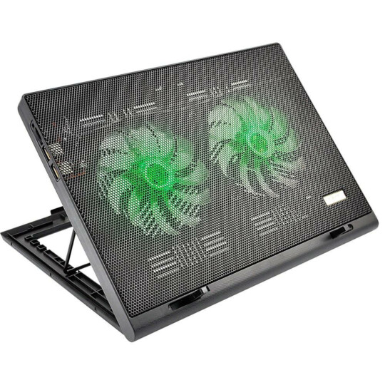 Base Cooler para Notebook Warrior Power Gamer Led Verde - AC267