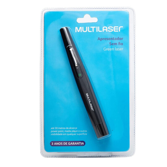 Apresentador Sem Fio Multilaser Laser Point Verde 2.4Ghz - AC278