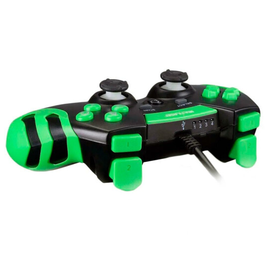 Controle Gamer Multilaser Ps3/PC com Fio Preto/verde - JS091