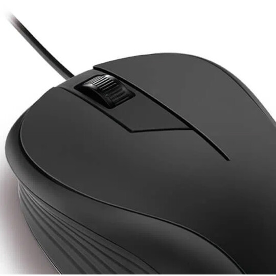 Mouse Óptico Multilaser Emborrachado com Fio Usb 1200dpi Preto - MO222
