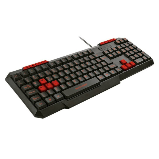 Teclado Gamer Multilaser com Hotkeys Multimídia Slim Preto/Vermelho - TC242
