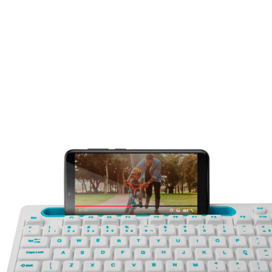 Teclado Multilaser Multimidia Office Usb Branco Com Apoio para Smartphone - TC263
