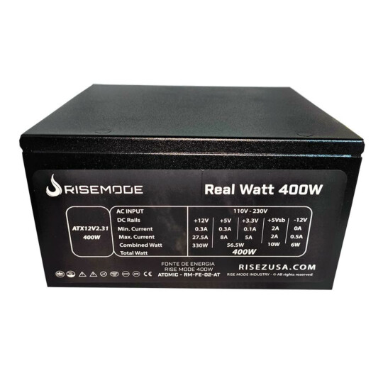 Fonte ATX Gamer 400W Rise Mode Atomic com Led Branco - RM-FE-02-AT