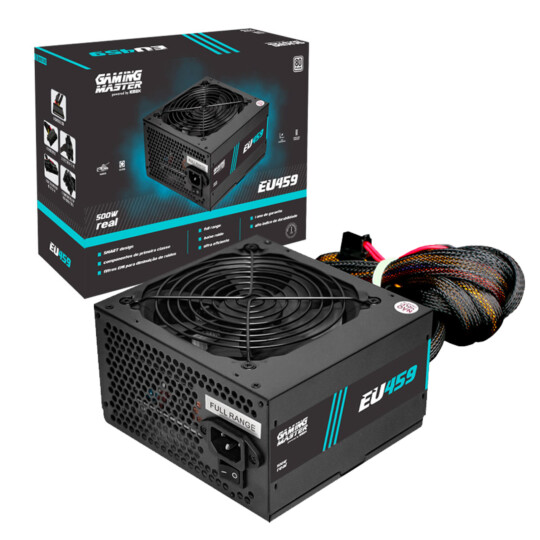 Fonte Gamer 80 Plus White K-mex 500W c/ Cabo - EU-459