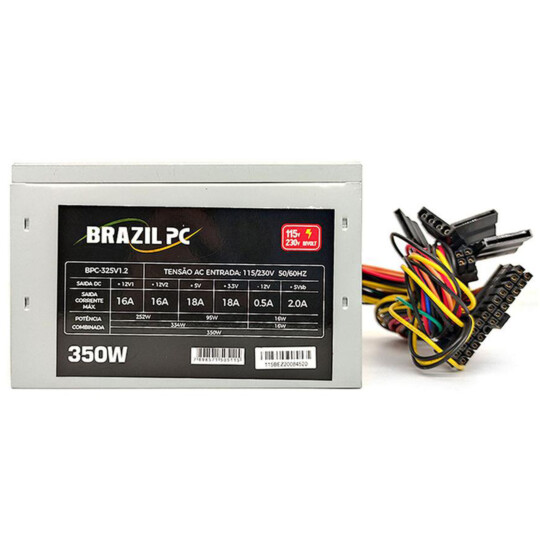 Fonte ATX Brazil PC 350W Real s/ Cabo - BPC-325V1.2