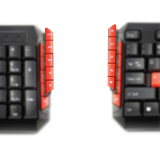 Teclado Gamer Multilaser com Hotkeys Multimídia Preto/Vermelho - TC160