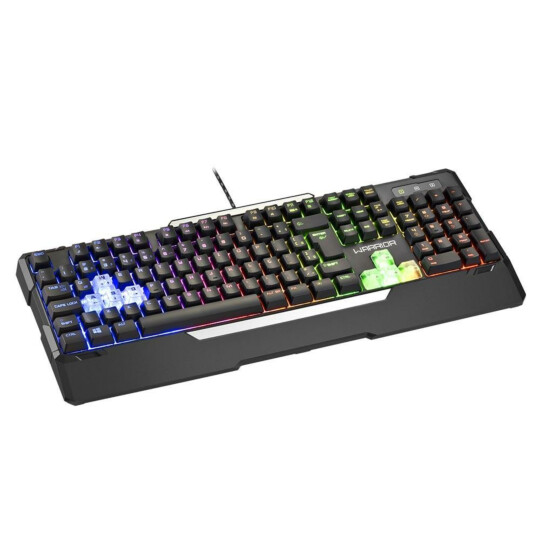 Teclado Gamer Semi Mecânico Warrior Wakiza Usb Led Rainbow - TC208