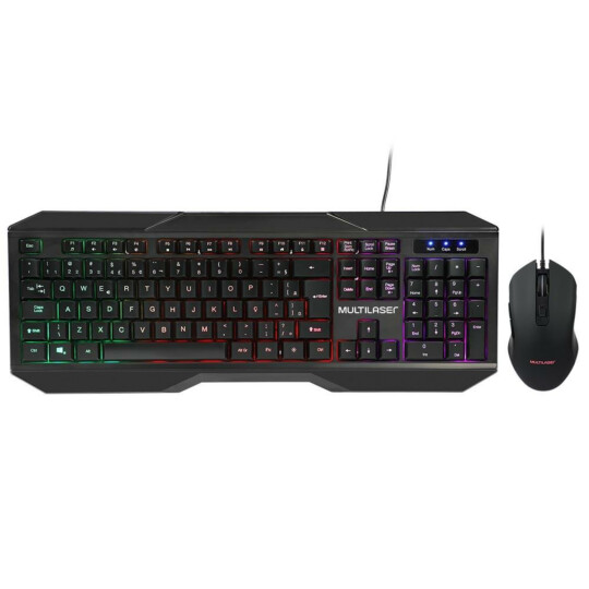 Kit Teclado e Mouse Gamer Multilaser 2400DPI com Fio Usb LED - TC239