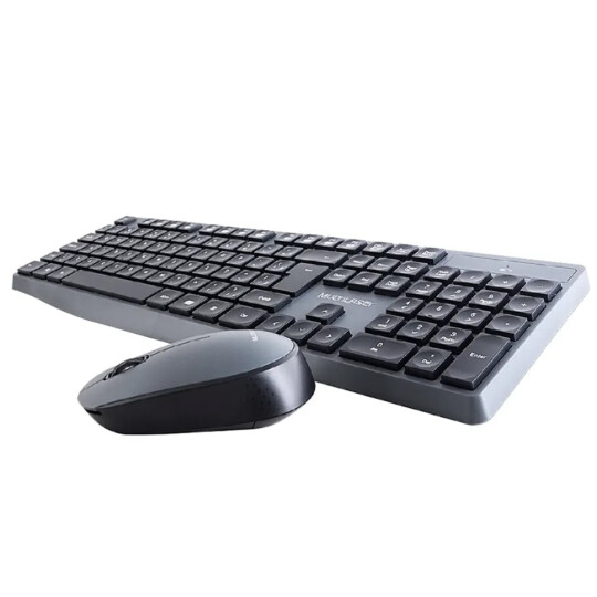 Teclado e Mouse Sem Fio Multilaser USB 2.4GHZ Preto e Cinza USB - TC245