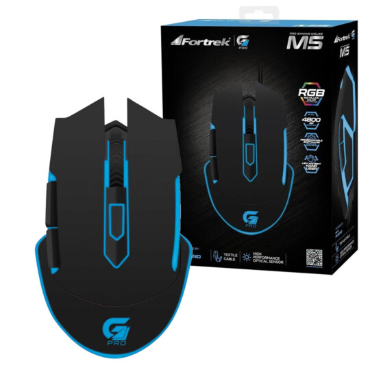 Mouse Gamer Fortrek Pro Usb Led RGB 4800dpi - M5 RGB