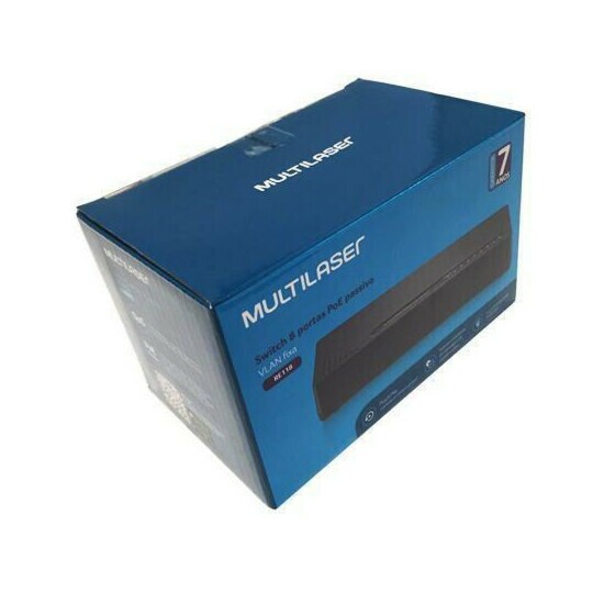 Switch com 8 Portas VLAN Fixa função QoS e 10/100 Mbps Preto Multilaser - RE118