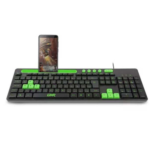 Teclado Multimídia Gamer Multilaser Verde Com Suporte de Smartphone - TC265