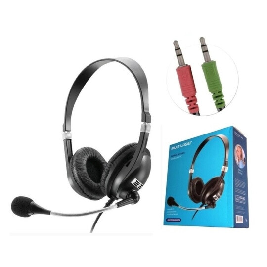Fone de Ouvido com Microfone Multilaser Premium Acoustic Preto Ps2 - PH041