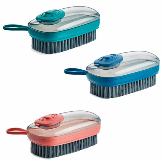 Escova de Limpeza Multiuso Oval com Dispenser 12cm - TOP1153