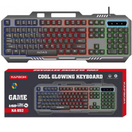 Teclado Gamer Semi Mecânico com Iluminação Led RGB Kapbom - KA-652