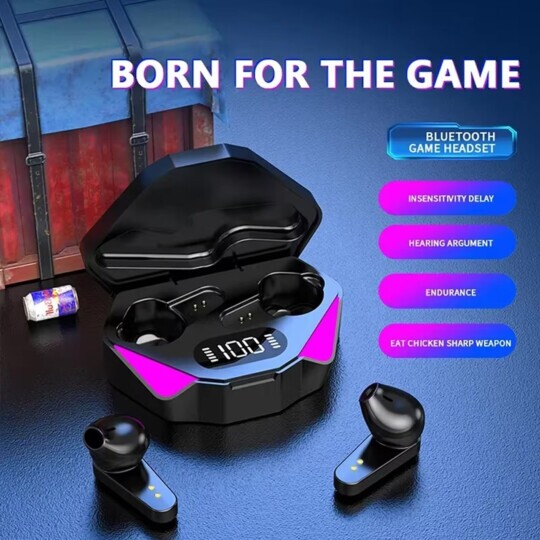 Fone de Ouvido Bluetooth Gamer 5.3 com Led e Display LCD - ST-160