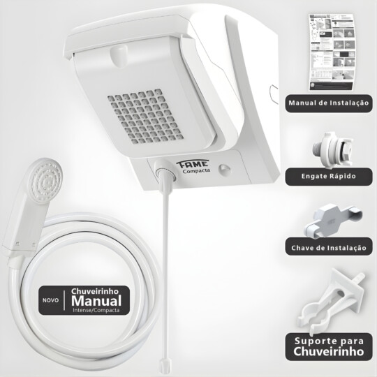 Chuveiro Ducha Fame Eletrônico 7800w Branco Compacta 220v