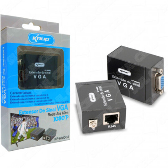 Extensor de Vídeo VGA Via RJ45 até 60 Metros Knup - KP-HM004