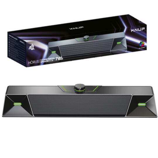 Caixa de Som Sound Bar Com Led USB e P2 2.0 Canais Knup KP-RO837