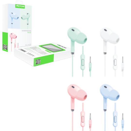 Fone de Ouvido Com Microfone Plug 3,5mm P2 Macaron Verde - EJ-V29